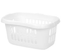 Wham High Grade Plastic Hipster Style Washing Linen Laundry Basket (Ice White)