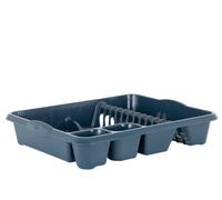 Wham Large Plastic Kitchen Plate Dish Drainer Rack Draining Board Cutlery Holder Uk - Navy Blue