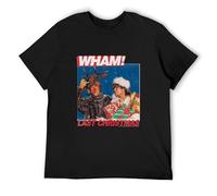 Wham Last Christmas Text Vuxen T-Shirt Cotton Men Summer Fashion Black Tee M