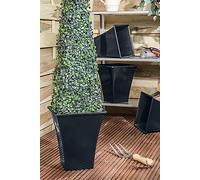 Wham Metallica 23cm Square Recycled Plastic Planter in Grey Wham Grey
