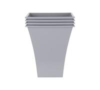Wham Set 4 Metallica 28cm Square Plastic Planter Upcycle Grey