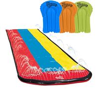 Wham-O Slip N Slide Triple Slip and Slide with 3 Bodyboards Premium Lawn Water Slide Super Slip Backyard Waterslides Outdoor Water Toys for Kids