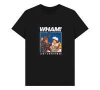 Wham! Official Last Christmas Graphic Black T-Shirt | Size: Small Wham! Black S