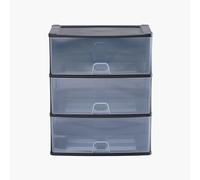 Wham Organise 3 Drawer Large Plastic Storage Unit | 3 x Deep Drawers | Slimline Design | Ideal for Office, School & Home Storage | Made in UK