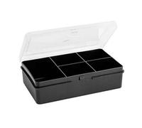 Wham 5 Division 1.01 14.5cm Plastic Organiser Storage Box Black Clear Lid