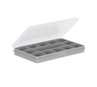 Wham Organiser Box 15.01 17Cm With 13 Divisions Soft Grey/clear