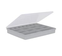 Wham 5.02 18 Division 38cm Plastic DIY Screws Nails Craft Organiser Box - Upcycled Soft Grey