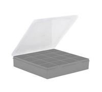 Wham Organiser Box 9.01 Square 23.5Cm With 16 Divisions Soft Grey/clear