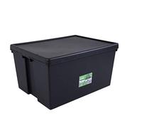 Wham Pack of 2 Bam Heavy Duty Recycling Box - 150 Litres with Lid - 80 x 59.5 x 42 cm - Black
