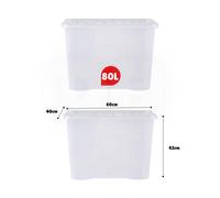 Plastic Storage Box 80 Litres Large - Clear Crystal by Wham
