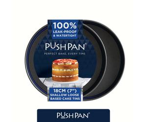 Wham Pushpan Set Of 2 X 7 Inch Shallow Cake Tins Grey/pewter