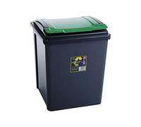 Wham Recycle It Large Flip Lid Red, Green, Or Yellow Bin & Lid 50 Litre (1 Bin, Green)
