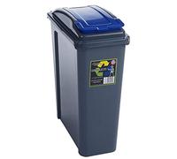 Wham Recycle It Slimline Bin & Lid Multi-purpose Storage Container 25 Litre (Blue, 1 Bin)