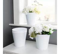 Wham Set 4 Studio 16cm Round Planter Ice White