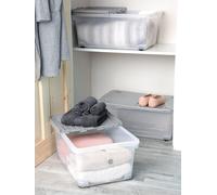 Wham Set Of 3 45L Wheeled Boxes With Folding Lid Grey