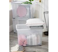 Wham Set Of 3 80L Wheeled Boxes With Folding Lid Grey