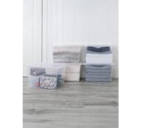 Wham Set Of 5 Clear Crystal Plastic Storage Boxes Clear
