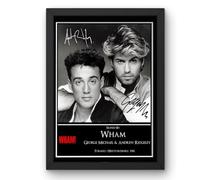 Wham Signed Autograph Print Poster Black Framed Mounted Wall Art (10x12) Actor Artwork for Home & Office Decor Gift