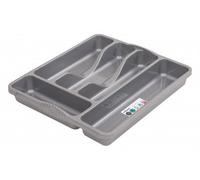 Wham Plastic Cutlery Organiser 5 Compartment Drawer Tray Grey One Size