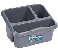 Wham Silver High Grade Large Plastic Sink Tidy Cutlery Drainer Holder Caddy