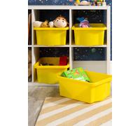 Wham Stack & Store 4 X 16L Plastic Storage Boxes Yellow, Yellow