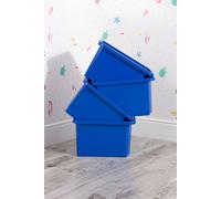Wham Stack & Store 4 X 35L Plastic Storage Boxes Blue, Blue