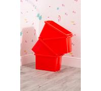 Wham Stack & Store 4 X 35L Plastic Storage Boxes Red, Red