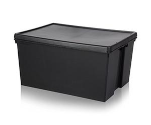 Wham Storage Pack of 2-150 Litre Wham Bam Heavy Duty Recycled Box with Lid Black