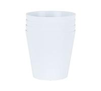 Wham Studio 4 x 21cm Round Plastic Planters | Ideal for Home, Office, Kitchens, Bathrooms, Gardens | Suitable for Indoor & Outdoor Use | Made in the UK - Ice White