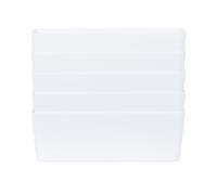 Wham 5x Plastic Studio Basket 7.01 Rectangular Home & Office Storage Basket, 30 x 10 x 10cm, 2L (Ice White)