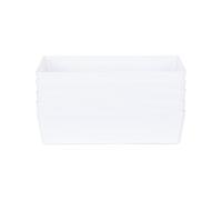 Wham Studio 5 x 6L Rectangular Plastic Storage Baskets | Ideal for Kitchens, Bathrooms, Stationery & More | Easy Access Integrated Handles | Made in the UK - Ice White