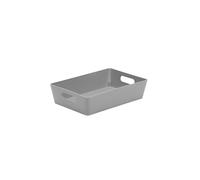 Wham Studio High Polished Finish Gloss Cool Grey Plastic Nestable Storage Basket (H)6Cm (W)17Cm (D)17Cm