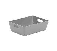 Wham Studio High Polished Finish Gloss Cool Grey Plastic Nestable Storage Basket (H)5Cm (W)12Cm (D)12Cm