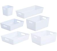 Wham - Studio Baskets Plastic Home Office Kitchen Bathroom Organisers - Multi Pack - Ice White