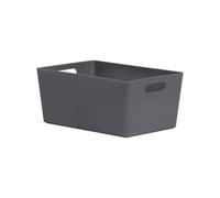 Wham Studio Etch Matt Dark Grey Plastic Nestable Storage Basket (H)11Cm (W)17Cm (D)17Cm