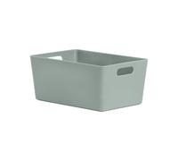Wham Studio Etch Matt Light Green Plastic Nestable Storage Basket (H)11Cm (W)17Cm (D)17Cm