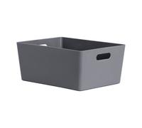 Wham Studio Gloss Dark Grey Plastic Nestable Storage Basket (H)15Cm (W)26Cm (D)26Cm