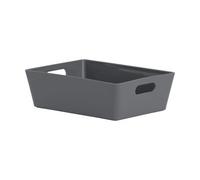 Wham Studio Gloss Dark Grey Plastic Nestable Storage Basket (H)5Cm (W)12Cm (D)12Cm
