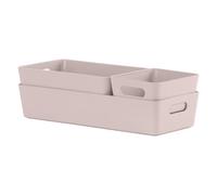 Wham Studio Gloss Pink Plastic Medium Nestable Storage Basket (H)10Cm (W)12.5Cm (D)30Cm, Set Of 3