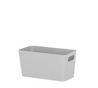 Wham Studio High Polished Finish Gloss Cool Grey Plastic Nestable Storage Basket (H)10Cm (W)20Cm (D)20Cm