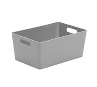 Wham Studio High Polished Finish Gloss Cool Grey Plastic Nestable Storage Basket (H)11Cm (W)17Cm (D)17Cm