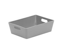 Wham Studio High Polished Finish Gloss Cool Grey Plastic Nestable Storage Basket (H)5Cm (W)12Cm (D)12Cm