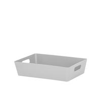 Wham Studio High Polished Finish Gloss Cool Grey Plastic Nestable Storage Basket (H)6Cm (W)17Cm (D)17Cm