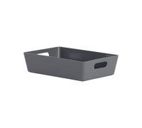 Wham Studio Matt Dark Grey Plastic Nestable Storage Basket (H)6Cm (W)17Cm (D)17Cm