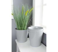 Wham Studio Set 4 21cm Round Plastic Planter in Grey Wham Grey