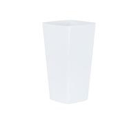 Wham Studio Set of 3 16cm Tall Square Plastic Planter Plant Pot, Office or Home Office, Computer Desk (Ice White) Made in the UK