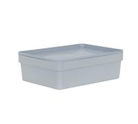 Wham Studio Stack Linen Finish Matt Cool Grey Plastic Stackable Storage Basket (H)12Cm (W)26Cm (D)26Cm