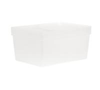 Wham Studio Stack Matt Clear Plastic Stackable Storage Basket (H)18Cm (W)26Cm (D)26Cm