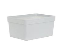 Wham Studio Stack Matt Light Grey Plastic Stackable Storage Basket (H)18Cm (W)26Cm (D)26Cm
