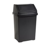 Wham Swing Bin Lid 25L Kitchen Waste Paper Rubbish Plastic Home in Black Wham Black